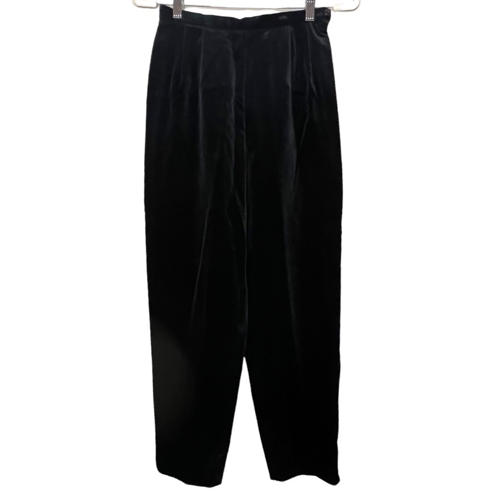 Talbots 80s Vintage %100 Cotton Velvet High Rise Pleated Velvet Wide Leg Pants 4